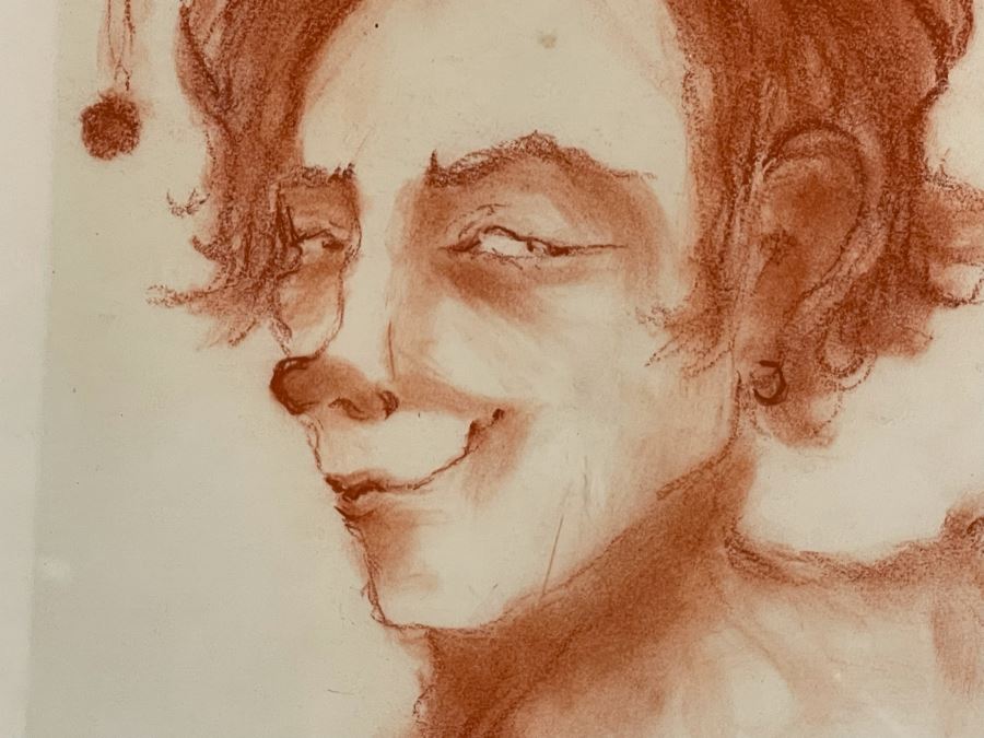 Framed Original A. Etienne 1969 Jester Drawing 13 X 20.5 [Photo 6]