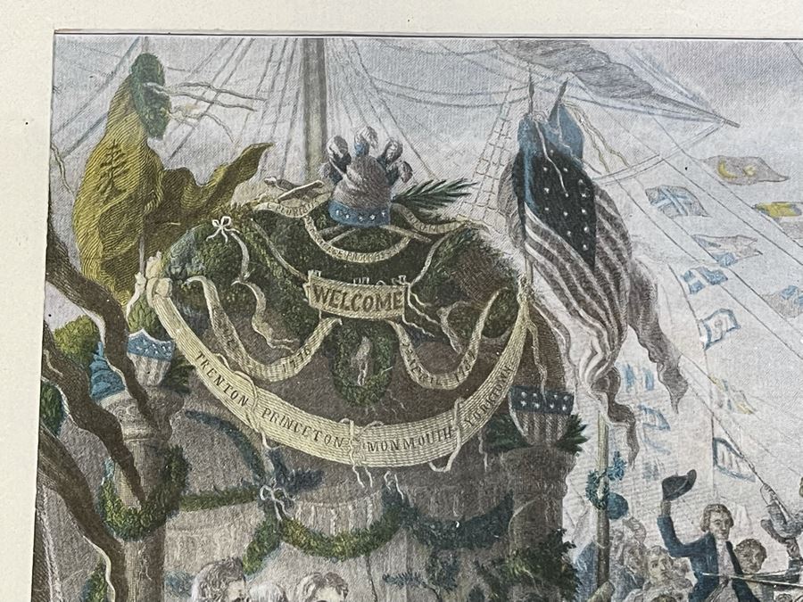 Vintage Framed Print Of 'How New York Welcomed Our First President - George Washington' By Joseph Laing 18 X 14 [Photo 18]