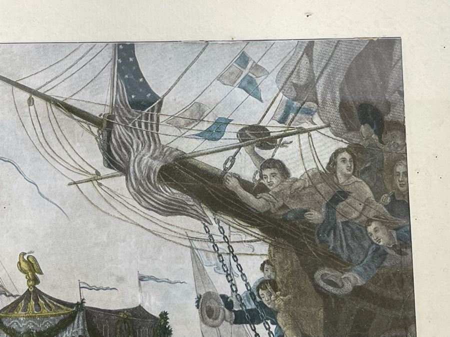 Vintage Framed Print Of 'How New York Welcomed Our First President - George Washington' By Joseph Laing 18 X 14 [Photo 12]