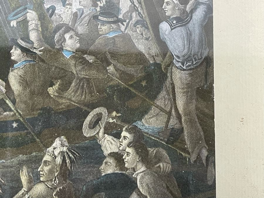 Vintage Framed Print Of 'How New York Welcomed Our First President - George Washington' By Joseph Laing 18 X 14 [Photo 16]