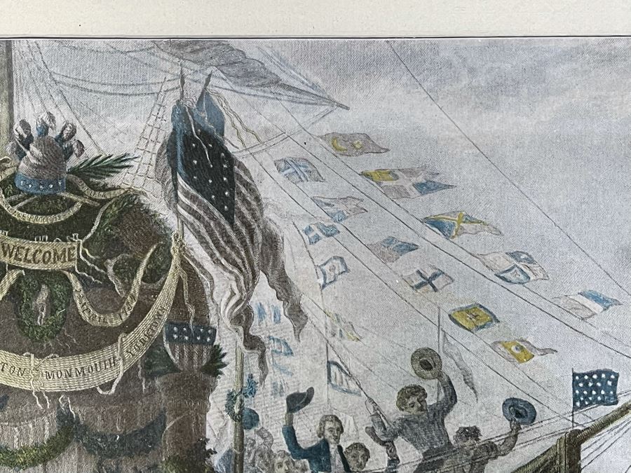 Vintage Framed Print Of 'How New York Welcomed Our First President - George Washington' By Joseph Laing 18 X 14 [Photo 19]