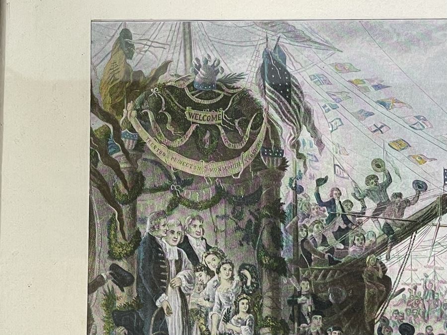 Vintage Framed Print Of 'How New York Welcomed Our First President - George Washington' By Joseph Laing 18 X 14 [Photo 17]