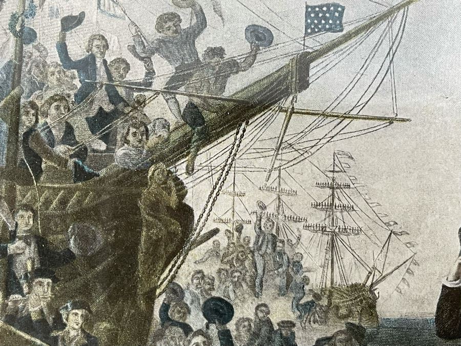 Vintage Framed Print Of 'How New York Welcomed Our First President - George Washington' By Joseph Laing 18 X 14 [Photo 21]