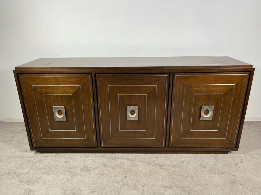 Contemporary Modernist Buffet Credenza By Lexington - Macarthur Park 74W X 20D X 33.5H Solid Wood - Very Heavy - Retails For $3,800 [Photo 4]