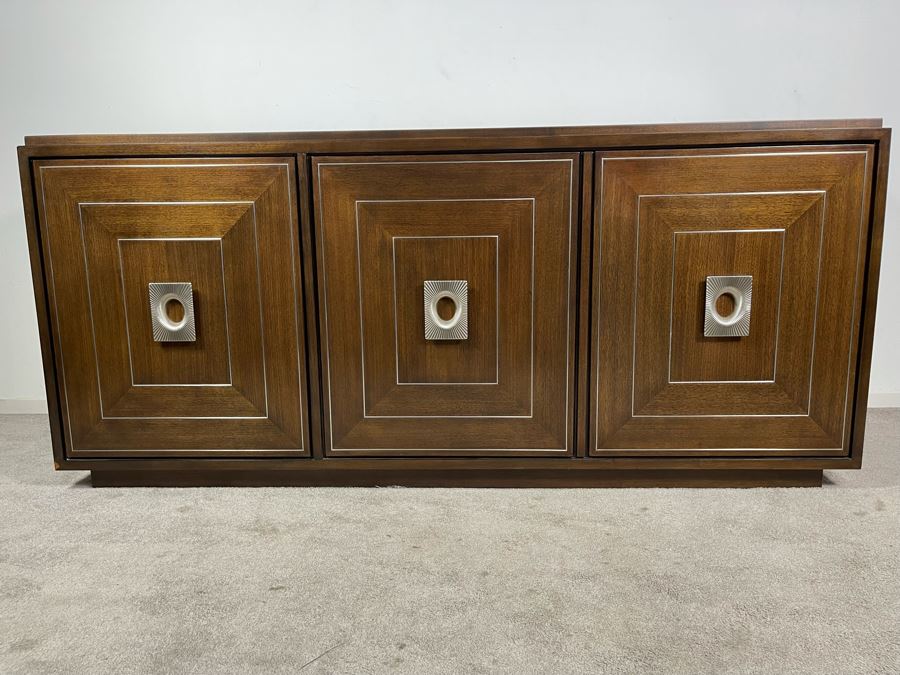 Contemporary Modernist Buffet Credenza By Lexington - Macarthur Park 74W X 20D X 33.5H Solid Wood - Very Heavy - Retails For $3,800 [Photo 3]