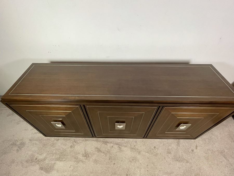 Contemporary Modernist Buffet Credenza By Lexington - Macarthur Park 74W X 20D X 33.5H Solid Wood - Very Heavy - Retails For $3,800 [Photo 14]