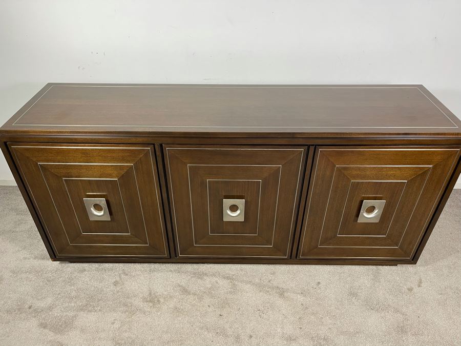Contemporary Modernist Buffet Credenza By Lexington - Macarthur Park 74W X 20D X 33.5H Solid Wood - Very Heavy - Retails For $3,800 [Photo 5]