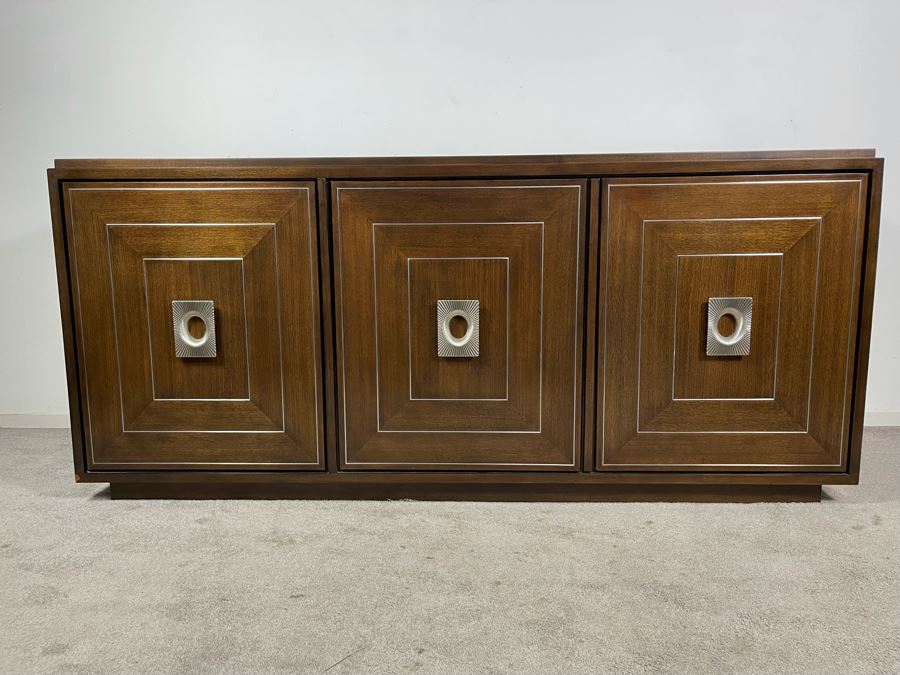 Contemporary Modernist Buffet Credenza By Lexington - Macarthur Park 74W X 20D X 33.5H Solid Wood - Very Heavy - Retails For $3,800 [Photo 2]
