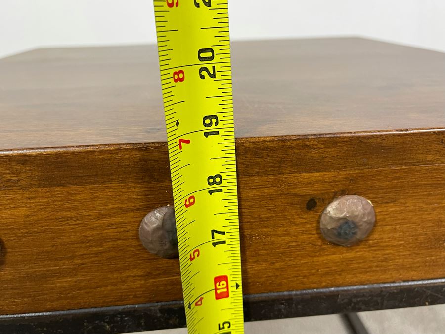 Industrial Wood Top With Steel Base Side Table 20W X 19H [Photo 11]