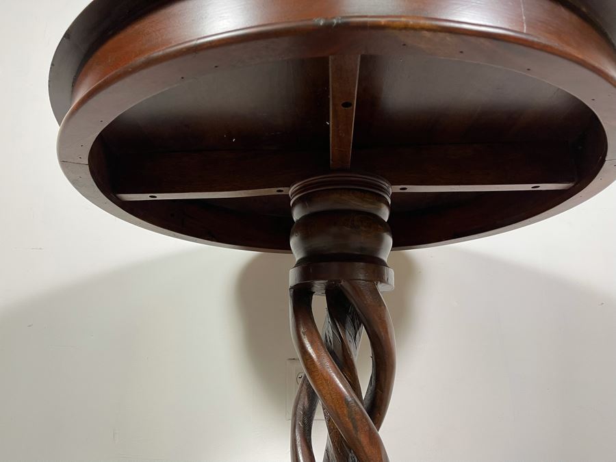 Nativa Wooden Barley Twist Round Pedestal Table With Rotating Top 29R X 30H - Table Featured In San Diego Home/Garden Lifestyles Annual Remodeling Issue Featuring Client's La Jolla Home [Photo 6]