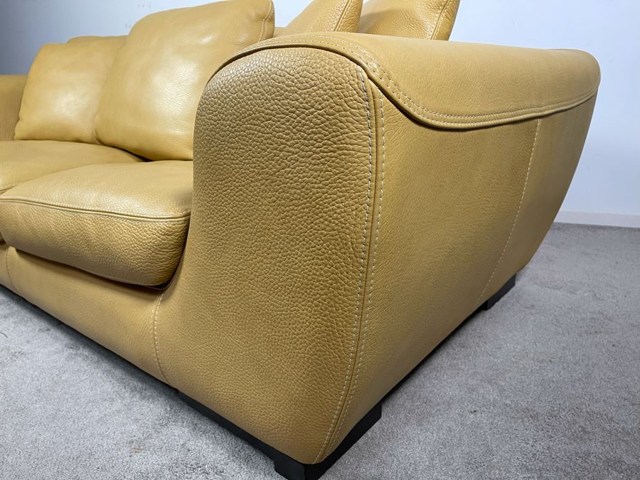 High End Roche Bobois Modern European Design Premium Leather Sofa 80W X 41D X 25H - Sofa Is Very Heavy - Client's La Jolla Home Was Featured In San Diego Home/Garden Lifestyles Annual Remodeling Issue - Retails $10,000 [Photo 9]