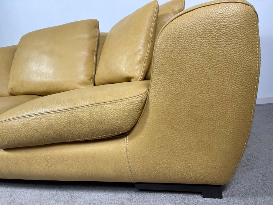 High End Roche Bobois Modern European Design Premium Leather Sofa 80W X 41D X 25H - Sofa Is Very Heavy - Client's La Jolla Home Was Featured In San Diego Home/Garden Lifestyles Annual Remodeling Issue - Retails $10,000 [Photo 7]