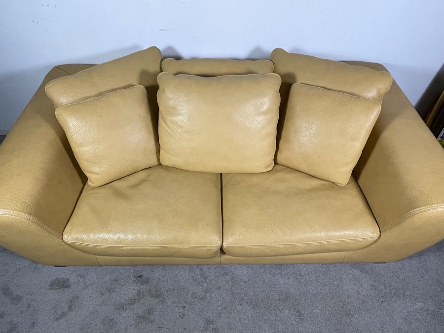High End Roche Bobois Modern European Design Premium Leather Sofa 80W X 41D X 25H - Sofa Is Very Heavy - Client's La Jolla Home Was Featured In San Diego Home/Garden Lifestyles Annual Remodeling Issue - Retails $10,000 [Photo 6]