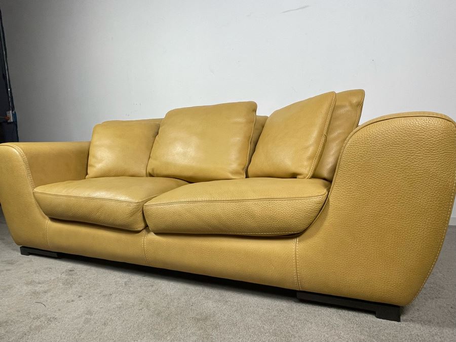 High End Roche Bobois Modern European Design Premium Leather Sofa 80W X 41D X 25H - Sofa Is Very Heavy - Client's La Jolla Home Was Featured In San Diego Home/Garden Lifestyles Annual Remodeling Issue - Retails $10,000 [Photo 5]