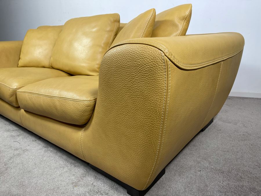 High End Roche Bobois Modern European Design Premium Leather Sofa 80W X 41D X 25H - Sofa Is Very Heavy - Client's La Jolla Home Was Featured In San Diego Home/Garden Lifestyles Annual Remodeling Issue - Retails $10,000 [Photo 10]
