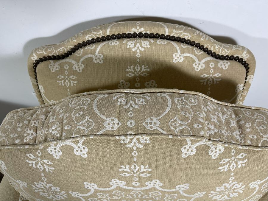 Pair Of Ethan Allen Featherblend Armchairs With Nailhead Trim 41W X 40D X 36H - Client's La Jolla Home Was Featured In San Diego Home/Garden Lifestyles Annual Remodeling Issue And These Were Pictured In Magazine - Retails $8,000 [Photo 16]