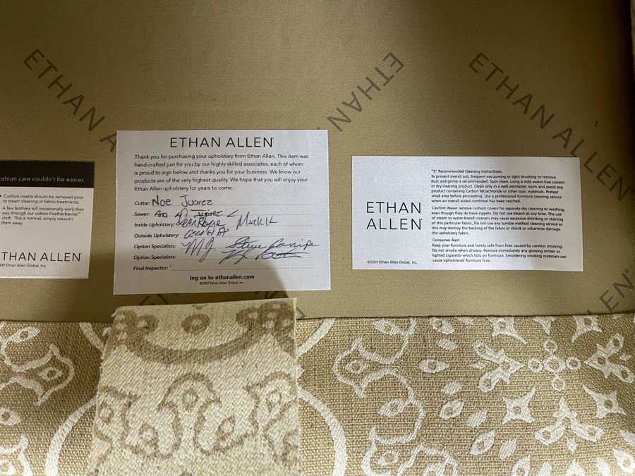 Pair Of Ethan Allen Featherblend Armchairs With Nailhead Trim 41W X 40D X 36H - Client's La Jolla Home Was Featured In San Diego Home/Garden Lifestyles Annual Remodeling Issue And These Were Pictured In Magazine - Retails $8,000 [Photo 12]