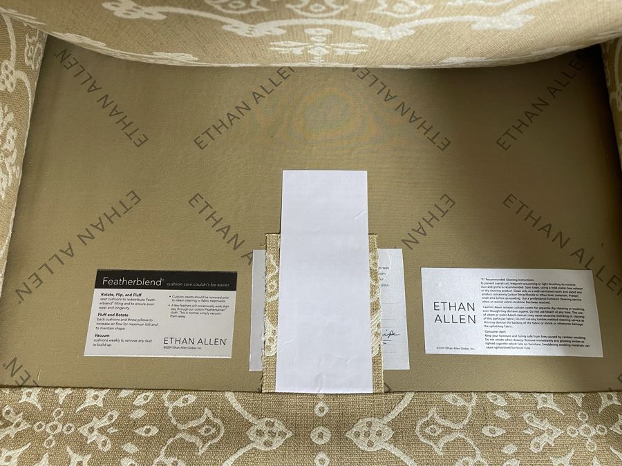 Pair Of Ethan Allen Featherblend Armchairs With Nailhead Trim 41W X 40D X 36H - Client's La Jolla Home Was Featured In San Diego Home/Garden Lifestyles Annual Remodeling Issue And These Were Pictured In Magazine - Retails $8,000 [Photo 10]