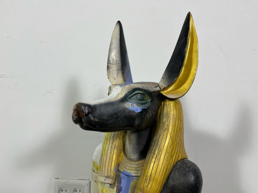 Egyptian Figure With Tray Hand Painted By Artist Joan Lohrey - Toscano Design 12W X 18D X 35H [Photo 4]