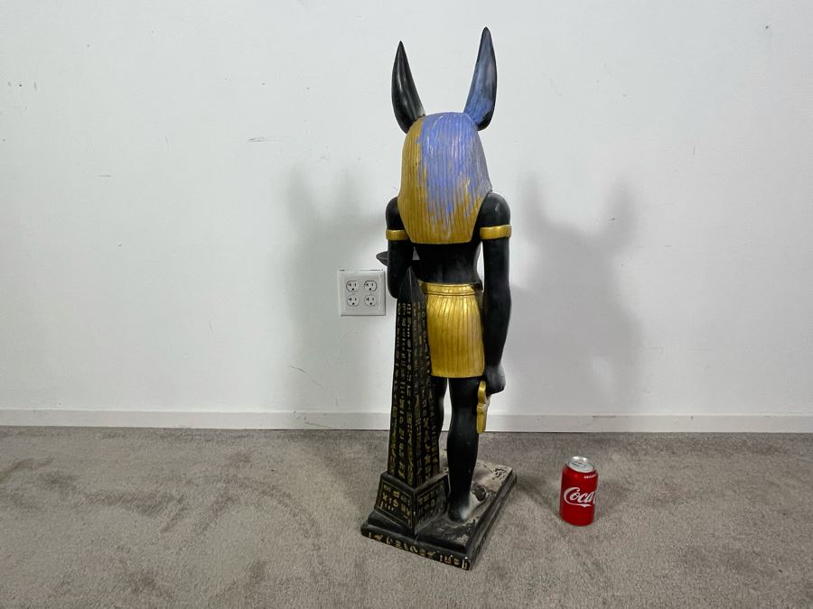 Egyptian Figure With Tray Hand Painted By Artist Joan Lohrey - Toscano Design 12W X 18D X 35H [Photo 8]