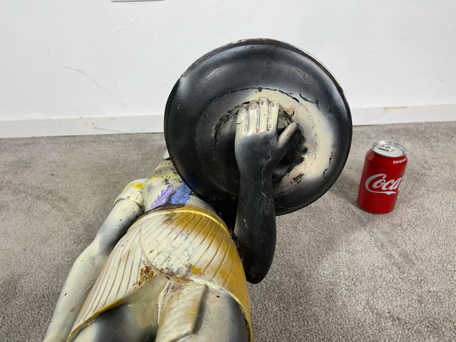 Egyptian Figure With Tray Hand Painted By Artist Joan Lohrey - Toscano Design 12W X 18D X 35H [Photo 13]