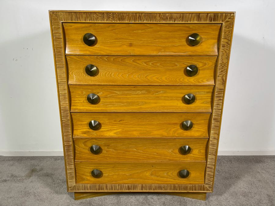 Paul Frankl Mid-Century Modern Chest Of Drawers Dresser For Brown-Saltman 6 Drawers [Photo 3]