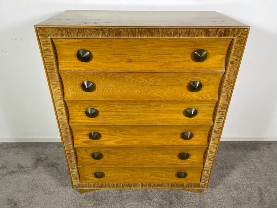 Paul Frankl Mid-Century Modern Chest Of Drawers Dresser For Brown-Saltman 6 Drawers [Photo 4]