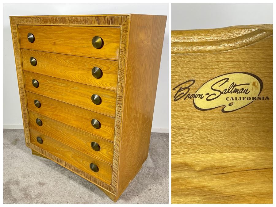 Paul Frankl Mid-Century Modern Chest Of Drawers Dresser For Brown-Saltman 6 Drawers [Photo 2]