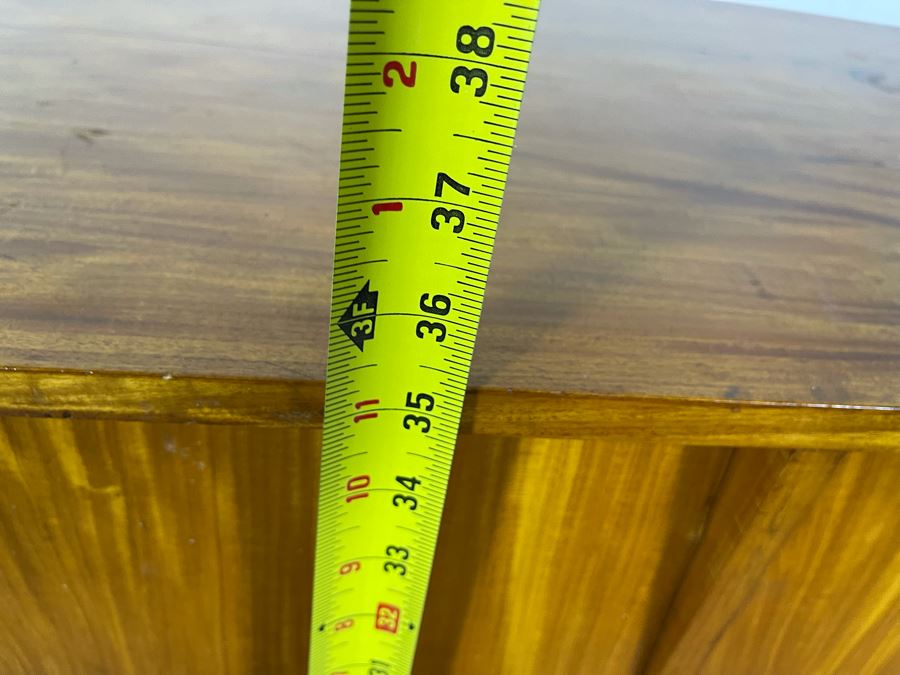 Pair Of Mid-Century Modern Veneered 8 Drawer Chest Of Drawers Dressers (Note Veneer is Chipped And Lifting On Drawers - See Photos) Each 39.5W X 18D X 35H [Photo 23]