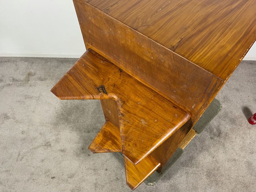 Pair Of Mid-Century Modern Veneered 8 Drawer Chest Of Drawers Dressers (Note Veneer is Chipped And Lifting On Drawers - See Photos) Each 39.5W X 18D X 35H [Photo 25]