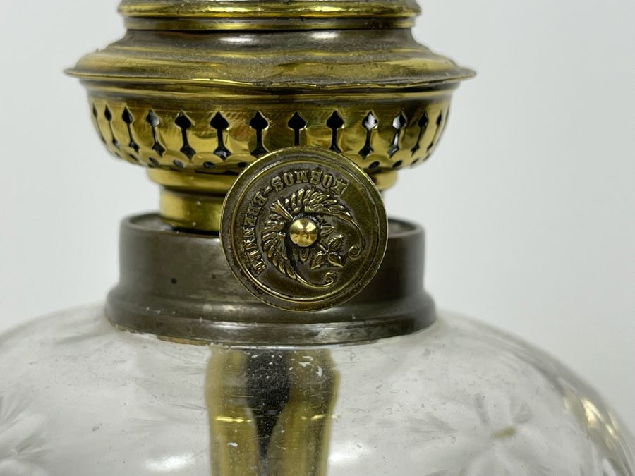 Pair Of Silverplate Candlesticks Fitted With Etched Glass Kosmos-Brenner Lanterns 14'H [Photo 6]