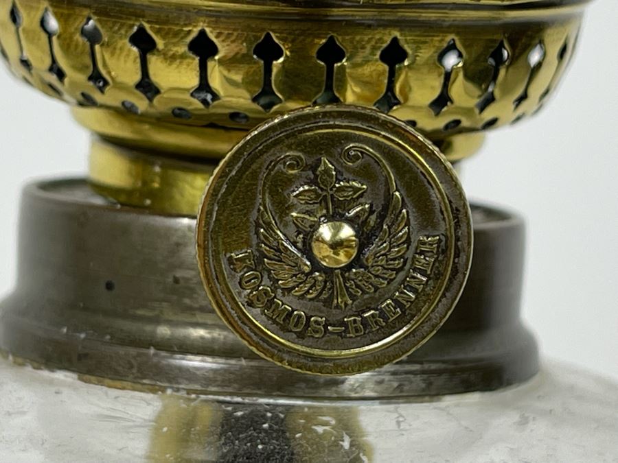 Pair Of Silverplate Candlesticks Fitted With Etched Glass Kosmos-Brenner Lanterns 14'H [Photo 7]