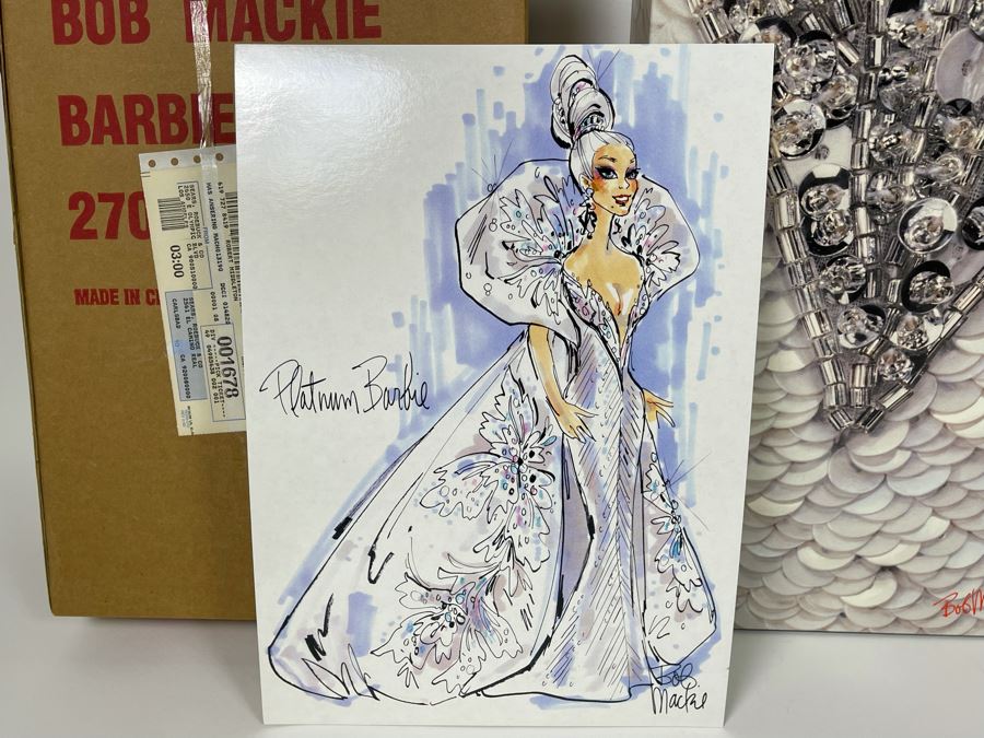 Platinum Barbie Doll By Bob Mackie Third In The Bob Mackie Barbie Collection New In Box Mattel 1991 [Photo 8]