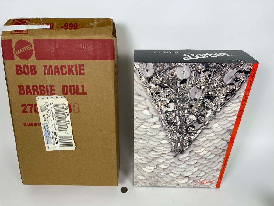 Platinum Barbie Doll By Bob Mackie Third In The Bob Mackie Barbie Collection New In Box Mattel 1991 [Photo 3]