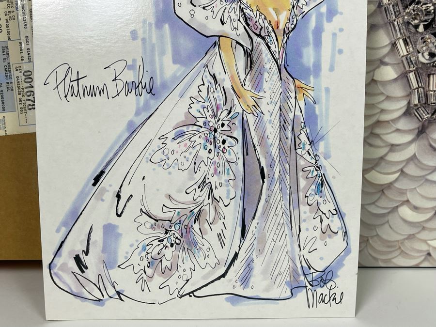 Platinum Barbie Doll By Bob Mackie Third In The Bob Mackie Barbie Collection New In Box Mattel 1991 [Photo 9]