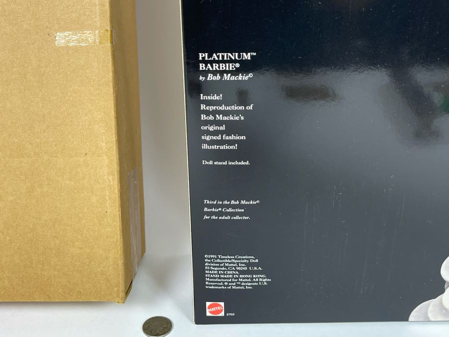 Platinum Barbie Doll By Bob Mackie Third In The Bob Mackie Barbie Collection New In Box Mattel 1991 [Photo 6]