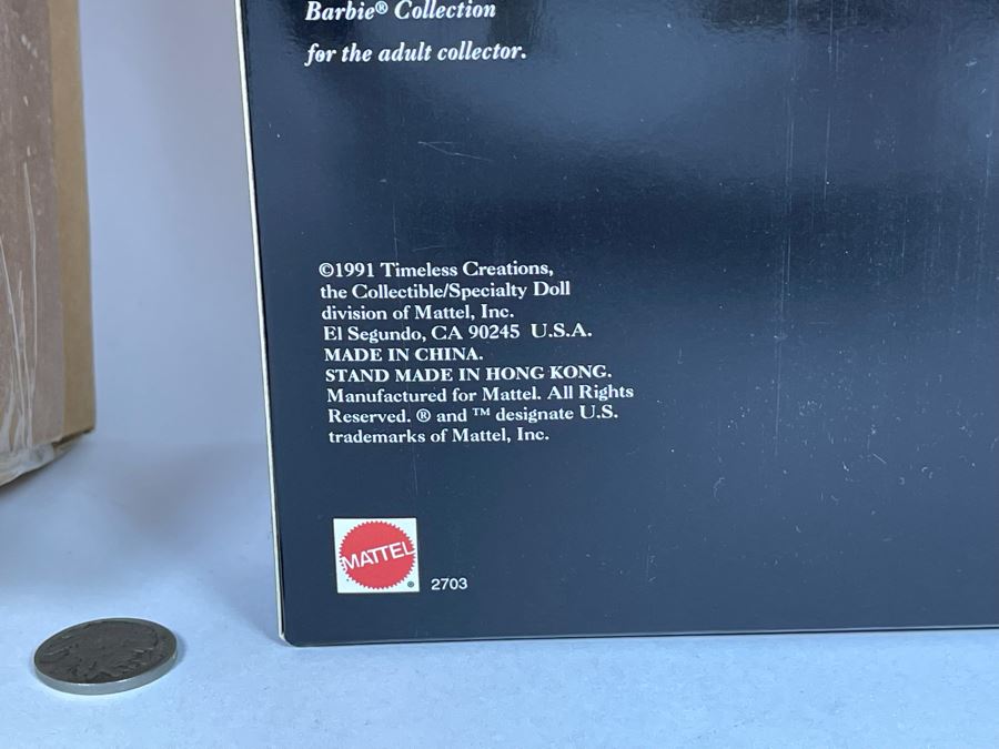 Platinum Barbie Doll By Bob Mackie Third In The Bob Mackie Barbie Collection New In Box Mattel 1991 [Photo 7]