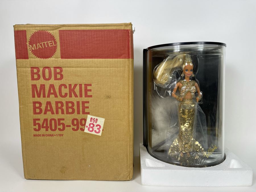 Gold Barbie Doll By Bob Mackie First In The Bob Mackie Barbie Collection With Box Mattel 1990