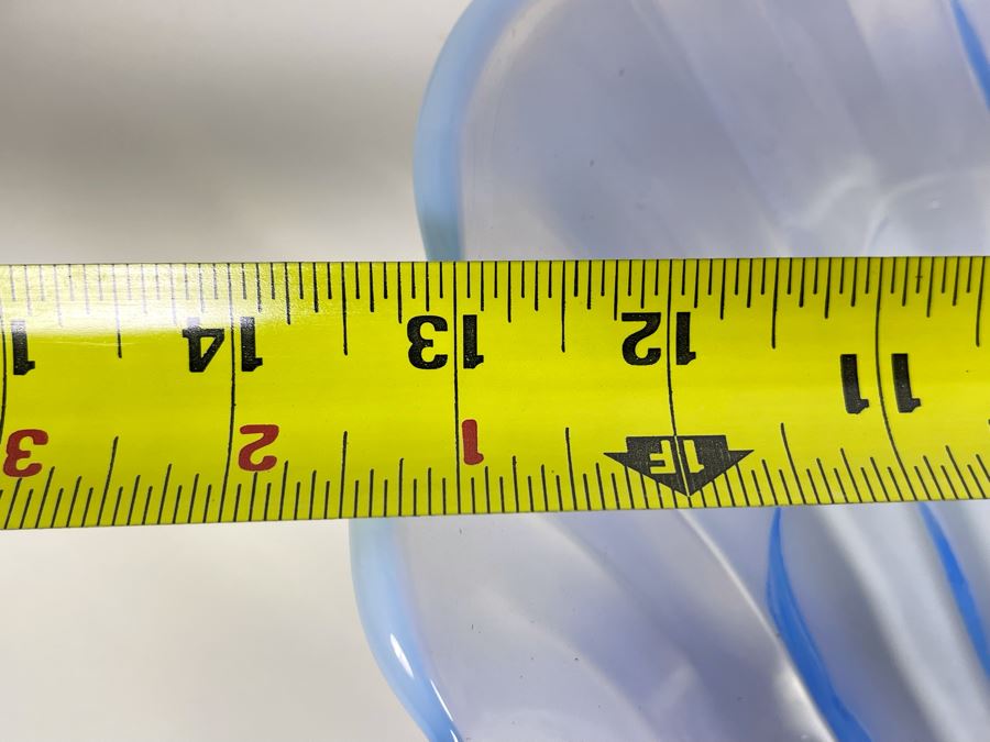 Vintage Duncan Miller Blue Opalescent Glass Centerpiece Shell Bowl 13.5W X 12D X 5H [Photo 8]