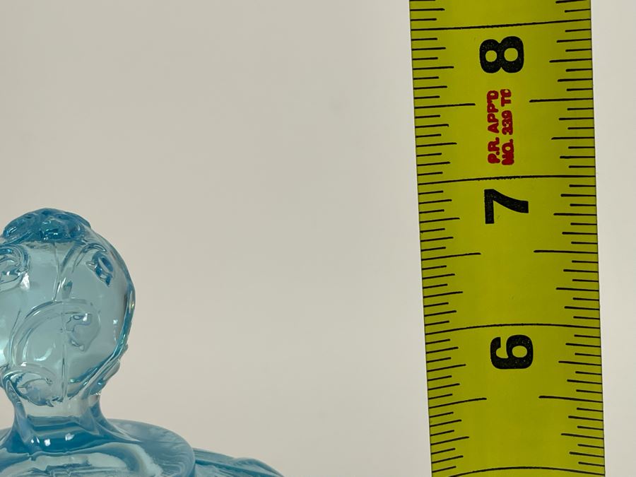 Vintage Fenton Lily Of The Valley Aqua Blue Candy Jar 6W X 7H [Photo 8]