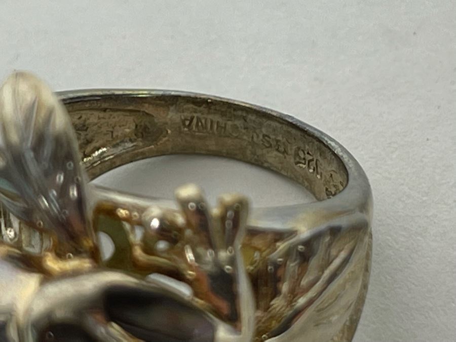 Unique Sterling Silver Frog With Pearl Ring Size 7.25 14g [Photo 7]