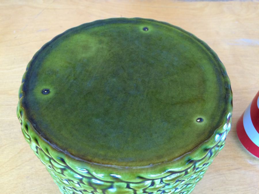 Green Woven Basket Mid-Century Pottery [Photo 8]