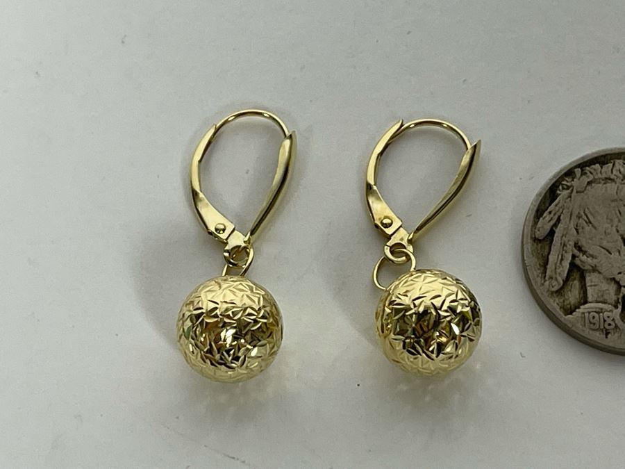 14K Gold Earrings 1.3g [Photo 3]
