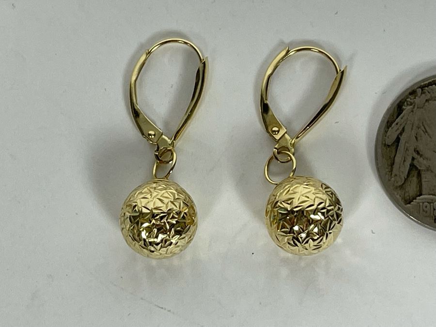 14K Gold Earrings 1.3g [Photo 1]
