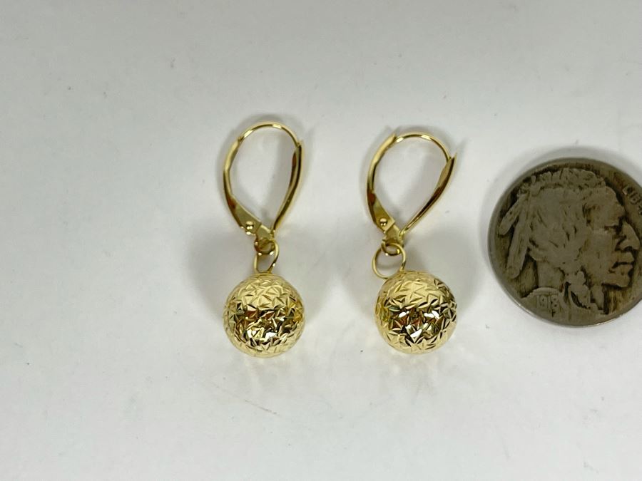14K Gold Earrings 1.3g [Photo 2]