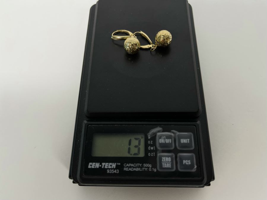 14K Gold Earrings 1.3g [Photo 6]