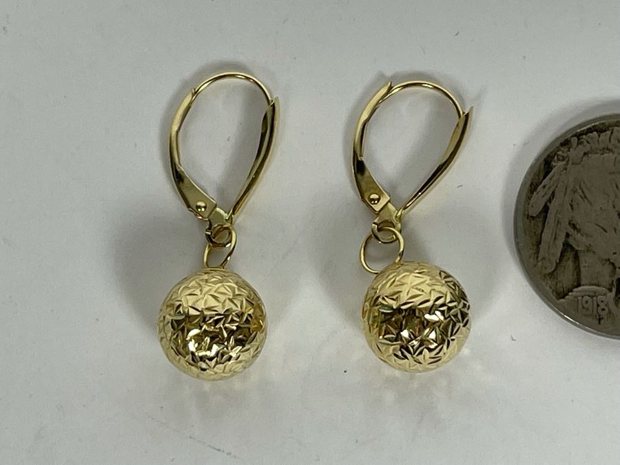 14K Gold Earrings 1.3g [Photo 4]