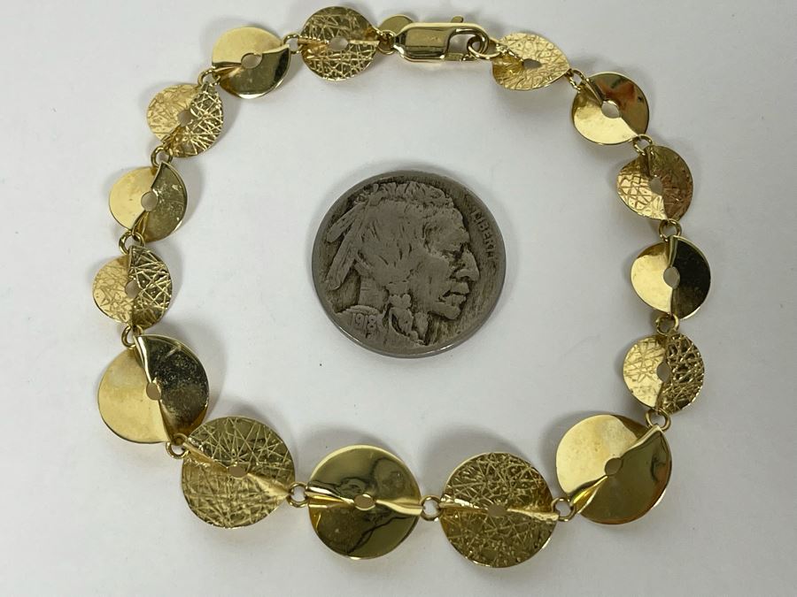 14K Gold Bracelet 7'L 5.3g [Photo 4]