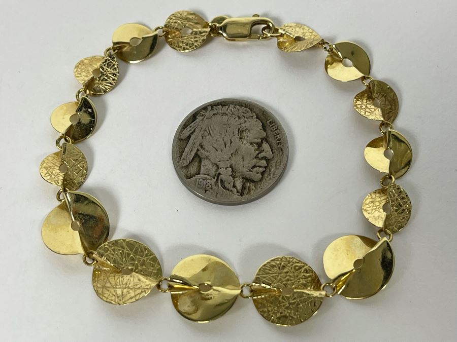 14K Gold Bracelet 7'L 5.3g [Photo 3]