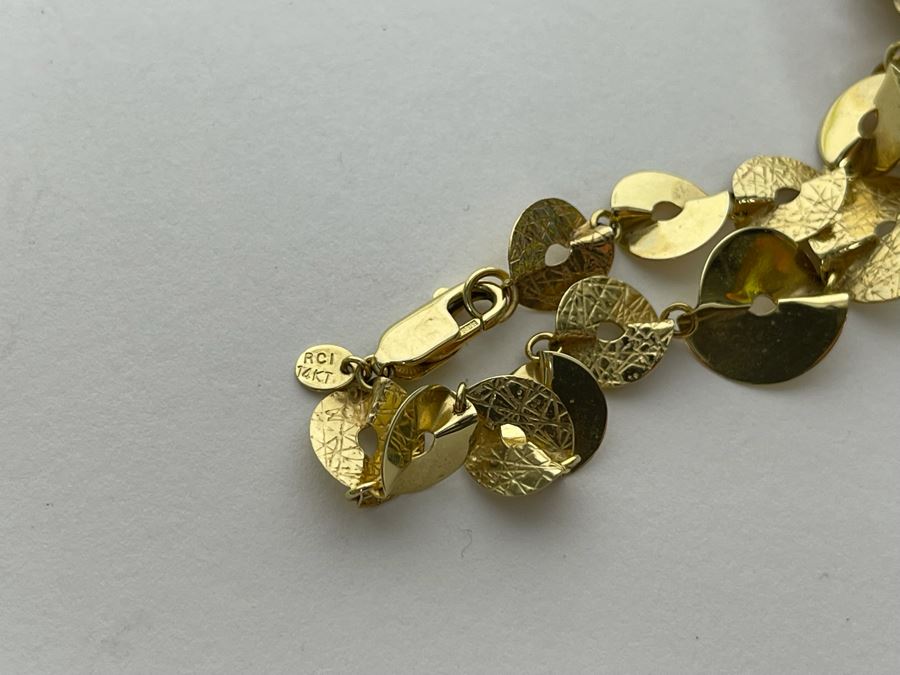 14K Gold Bracelet 7'L 5.3g [Photo 8]